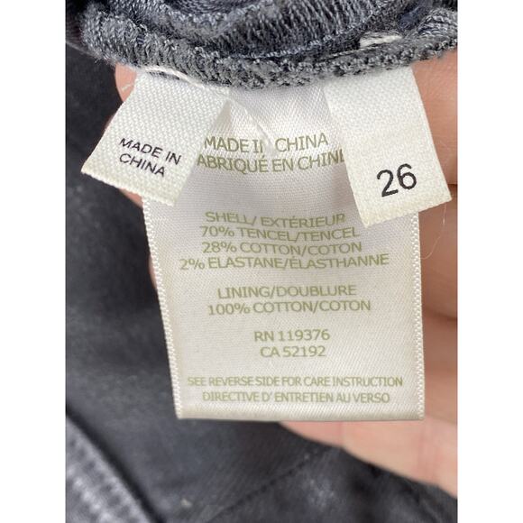 Helmet Lang Pants 26 Gray Wax Coated Skinny Faux Leather Look Tapered Legging - Picture 10 of 11